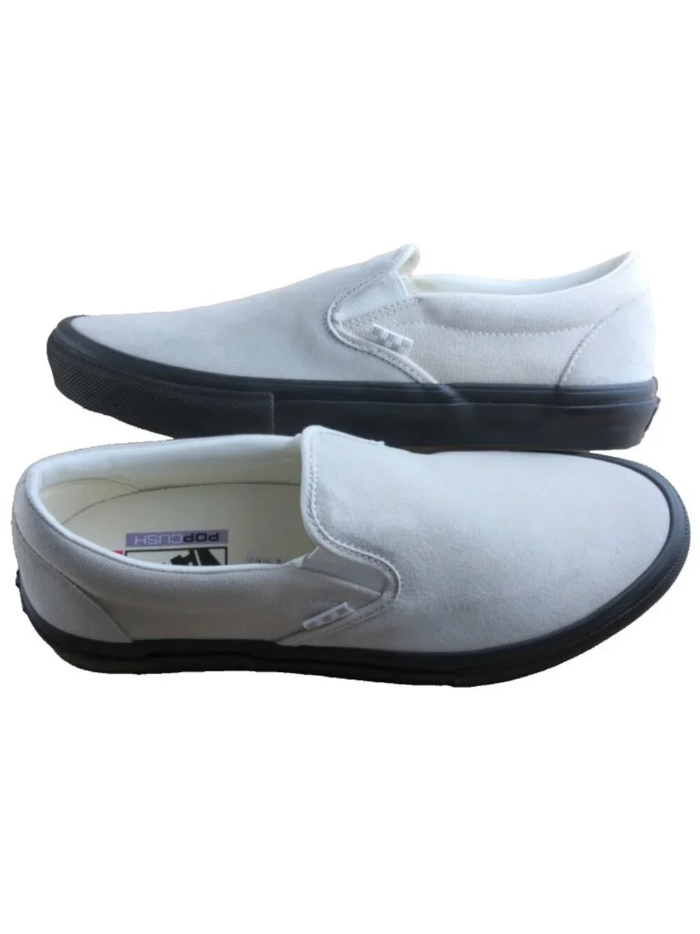 Vans Men's Skate Slip On Tan Black bottom PopCush Suede shoes Size 11.5 NIB